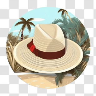 Travel - Stylish Beach Hat For Summer Vacation Transparent PNG