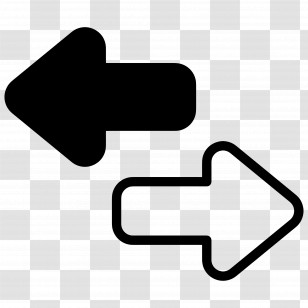 Double Arrow - Black And White Arrows Pointing Left And Right Transparent PNG