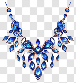Blue Necklace - Elegant Blue Gemstone Necklace Transparent PNG