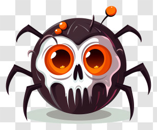 Spider - Cartoon Spider With Skull Face Transparent PNG
