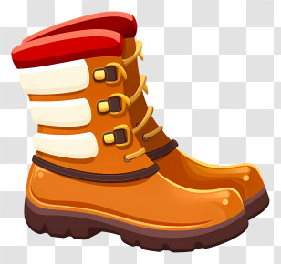 Minimalized Flat Vector Illustrate - Brown Winter Boots For Outdoor Adventures Transparent PNG