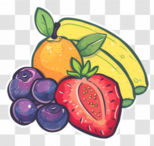 Fruit - Bright And Colorful Cartoon Fruits Illustration Transparent PNG