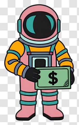 Astronaut - Astronaut Holding A Dollar Bill Transparent PNG
