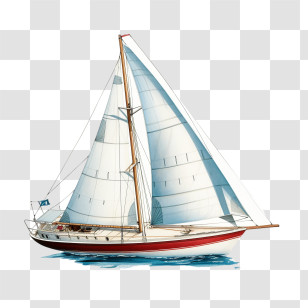 Sailboat - Sailing Boat With White Sails Transparent PNG