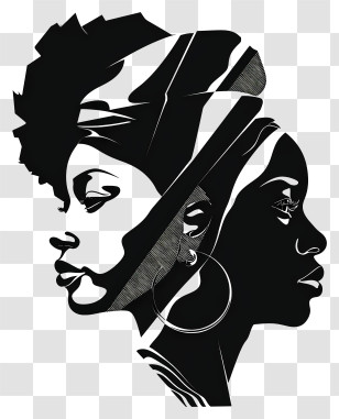 Black History Month - Black And White Silhouette Of Women Transparent PNG