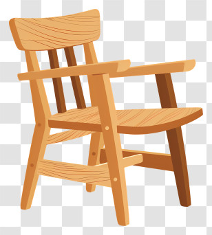 Wooden Chair - Classic Wooden Chair Illustration Transparent PNG