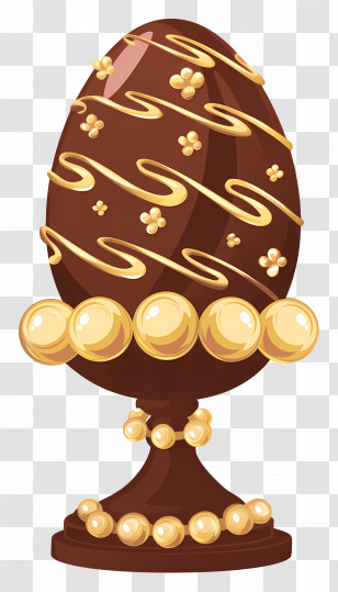 Chocolate Easter Egg - Ornate Chocolate Egg Transparent PNG