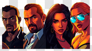 Gta - Colorful Animated Characters Illustration Transparent PNG