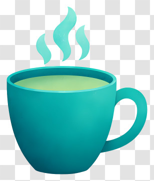 International Tea Day - Teal Steaming Cup Illustration Transparent PNG