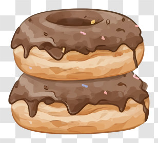 Chocolate Doughnuts - Stacked Chocolate Glazed Donuts Transparent PNG