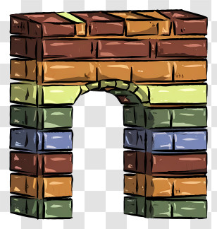 Colorful Brick Wall - Colorful Brick Arch Transparent PNG