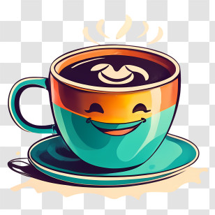 Cartoon Coffee Cup - Smiling Coffee Cup Cartoon Illustration Transparent PNG