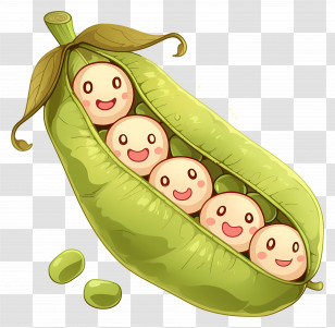 Pea Pods - Happy Peas In A Pod Transparent PNG