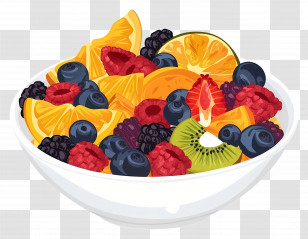 Fruit Salad - Colorful Bowl Of Mixed Fruits For Healthy Eating Transparent PNG