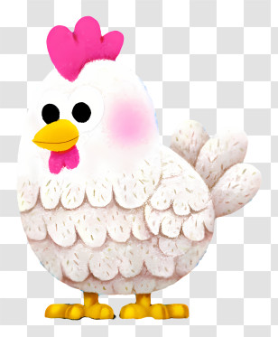 Cute Animal - White Cartoon Chicken Character Transparent PNG
