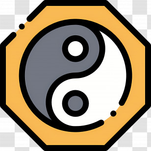 Yin Yang - Yin-Yang Symbol In Octagonal Frame Transparent PNG