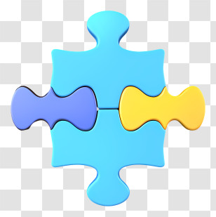 Jigsaw Icon - Blue And Yellow Puzzle Piece Transparent PNG