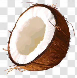 Coconut - Half Coconut Cross-Section Illustration Transparent PNG