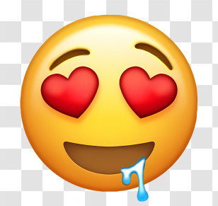 Emoji - Heart Eyes Emoji With Drool Transparent PNG