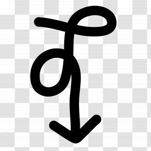 Doodle Arrow - Abstract Looping Arrow Symbol In Black Transparent PNG