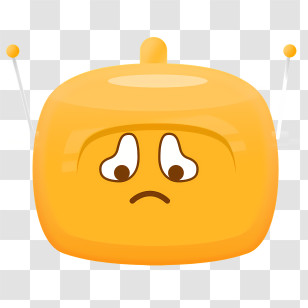 Cartoon Toy - Sad Yellow Cartoon Robot Illustration Transparent PNG