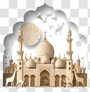 Eid Al Adha - Beautiful Islamic Mosque Transparent PNG