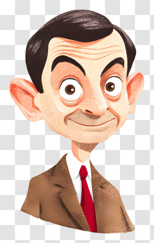 Mr Bean - Quirky Cartoon Man Head Transparent PNG