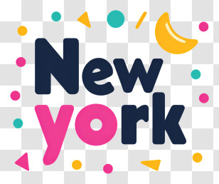 New York - New York Colorful Text Logo Transparent PNG
