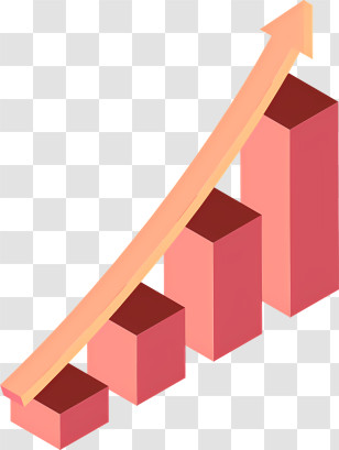 Icon - Red Bar Chart With Upward Arrow Transparent PNG
