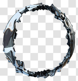 Round Frame - Edgy Metallic Ring Art Transparent PNG