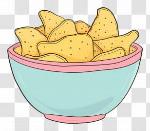 Bowl Of Chips - Bowl Of Potato Chips For Snacking Transparent PNG