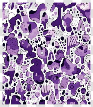 Abstract Backgrounds - Purple And Lavender Organic Shapes Pattern Transparent PNG