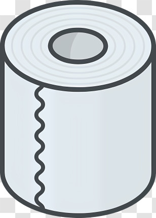 Icon - Simple White Toilet Paper Roll Illustration Transparent PNG