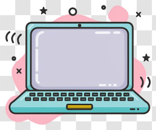 Keywords - Cartoon Style Laptop Illustration Transparent PNG