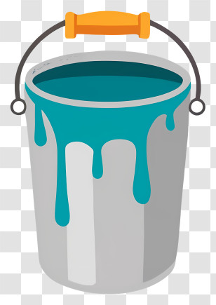 Bucket Of Paint - Paint Bucket With Blue Paint Transparent PNG