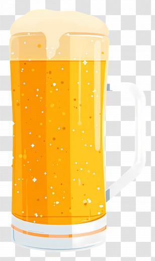 Beer - Frothy Beer Mug Illustration Transparent PNG