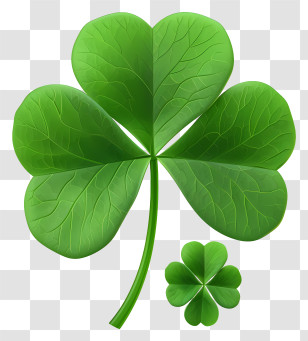Flat Style 4 Leaf Clover - Green Shamrock And Four-Leaf Clover Illustration Transparent PNG