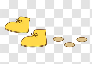 Fashion - Yellow Shoes With Footprints Transparent PNG