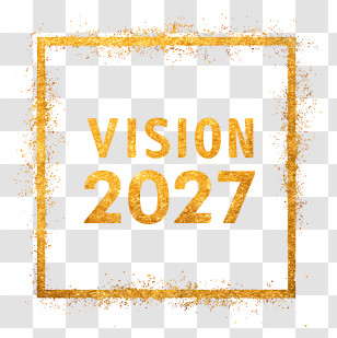 Vision 2027 - Vision 2027 Gold Glitter Frame Transparent PNG