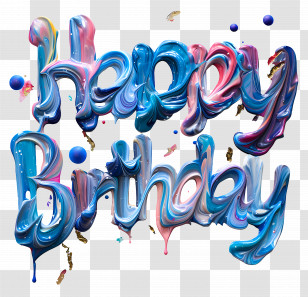Happy Birthday - Colorful 3D Happy Birthday Text Illustration Transparent PNG
