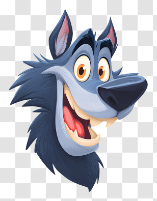 Wolf Mascot Logo - Smiling Wolf Cartoon Transparent PNG