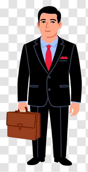 Businessman Holding Briefcase - Businessman In Black Suit With Briefcase Transparent PNG