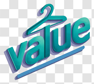 Value - 3D Teal Value Logo Transparent PNG