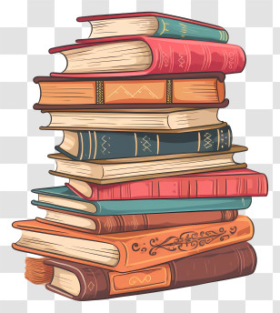Vintage Books - Vintage Style Stack Of Classic Books Transparent PNG