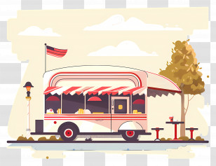 Roadside Diner - Street Food Trailer Transparent PNG