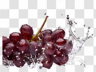 Grapes Splash - Fresh Red Grapes With Water Splash Transparent PNG