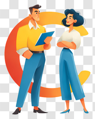 Business People Doing Discussion - Business Meeting With Two Professionals Transparent PNG