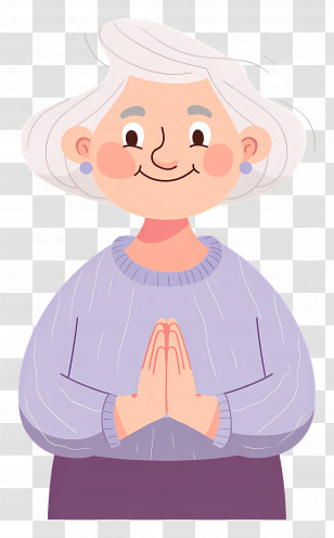 Old Woman - Elderly Woman Illustration In Cartoon Style Transparent PNG