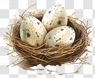 Bird Eggs - Bird Eggs In A Nest Illustration Transparent PNG