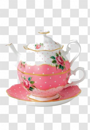 Tea Set Bone China Teapot Pink - Silhouette - Afternoon Transparent PNG